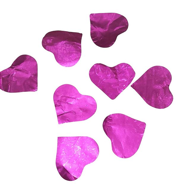 Confete Metálico Coração para Balão - Pink - 25g - 1 unidade - Rizzo