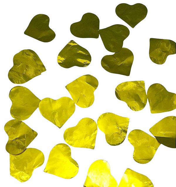 Confete Metálico Coração para Balão - Dourado - 25g - 1 unidade - Rizzo