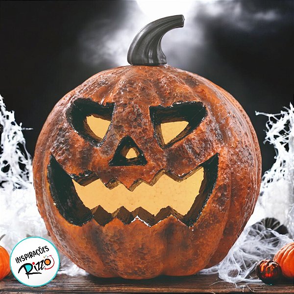 Enfeite de Halloween - Abóbora Salém com Led - 23x17cm - 1 unidade - Cromus - Rizzo