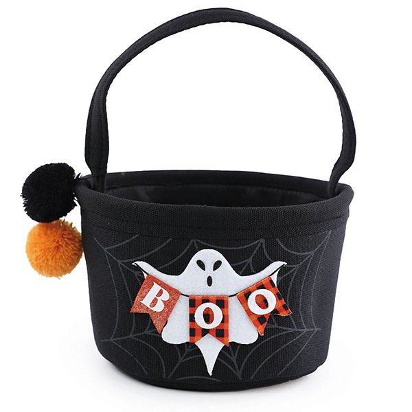 Baldinho de Halloween em Tecido - Fantasmas- 13x20cm - 1 unidade - Cromus - Rizzo