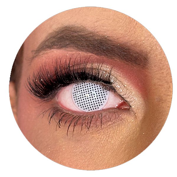 Lente de Contato Colorida Sem Grau - White Mesh - 2 unidades - Popper - Rizzo