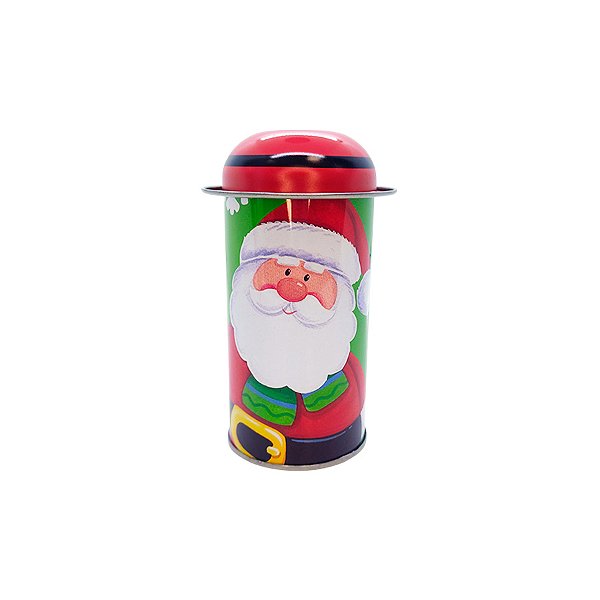 Lata de Metal de Natal - Papai Noel - Verde - 11cm - 1 unidade - Rizzo