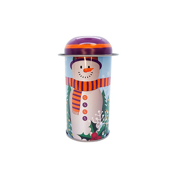 Lata de Metal de Natal - Boneco de Neve com Árvore - 11cm - 1 unidade - Rizzo