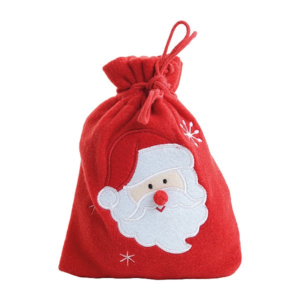 Saco de Natal - Noel Vermelho, Branco - 14x18cm - 1 unidade - Cromus - Rizzo