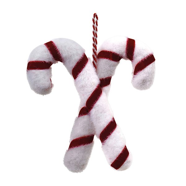 Enfeite de Pendurar Candy Cane - Vermelho, Branco - 16cm - 1 unidade - Cromus - Rizzo