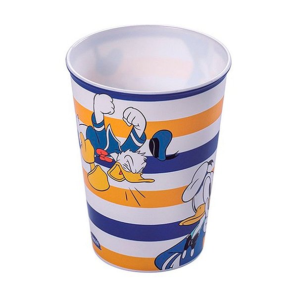 Copo de Plástico Pato Donald Listras - 320ml - 1 unidade - Plasútil - Rizzo