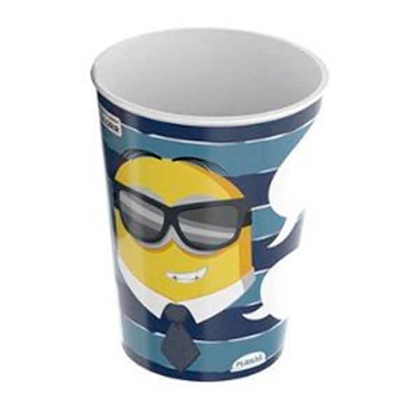 Copo de Plástico Minions Óculos Sorrindo - 320ml - 1 unidade - Plasútil - Rizzo