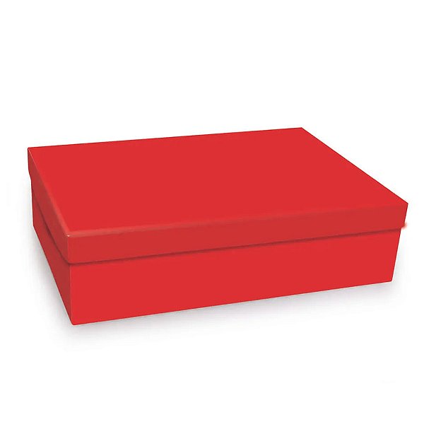 Caixa para Presente Luxo - Vermelha - 23,5x23,5x9,5cm - 1 unidade - Rizzo