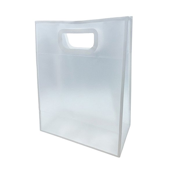 Sacola Transparente PVC com Alça - Branca - 25x30x15cm - 1 unidade - Rizzo