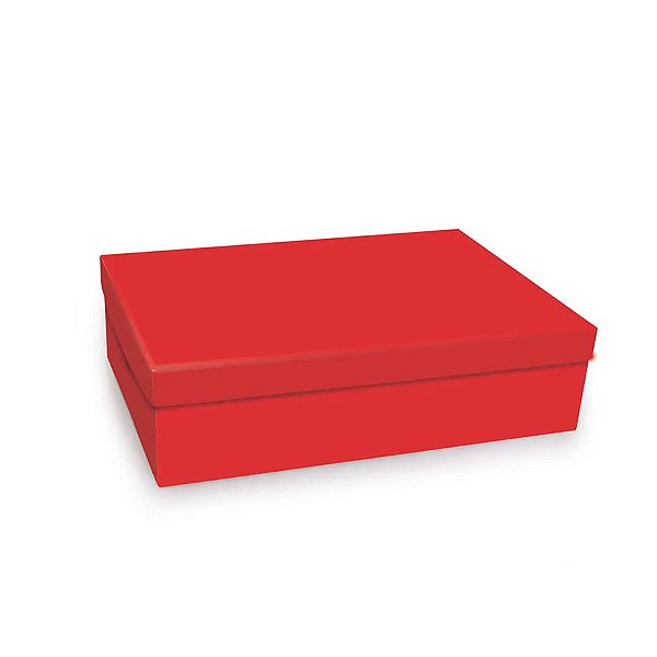 Caixa para Presente Luxo - Vermelha - 19,5x19,5x8,5cm - 1 unidade - Rizzo