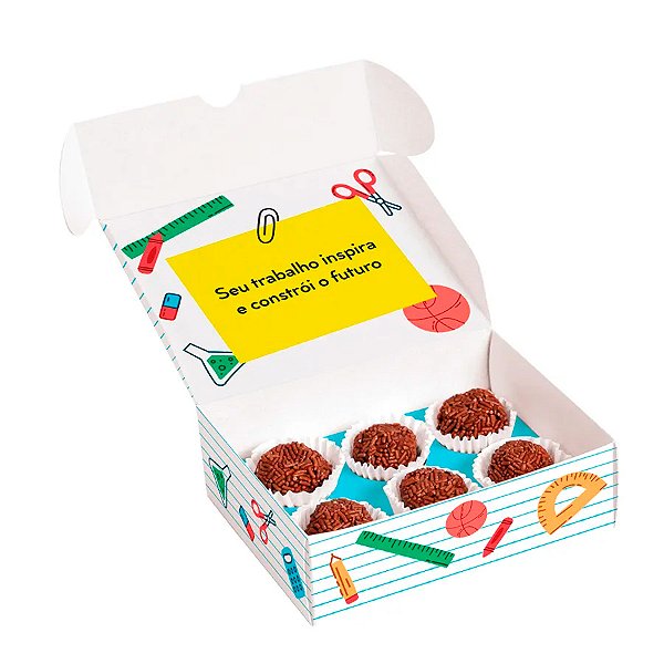Caixa para 6 Doces - Dia dos Professores - 10 unidades - Cromus - Rizzo