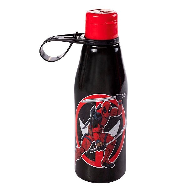 Garrafa Abre Fácil - DeadPool e Wolverine Preta - 530ml - 1 unidade - Plasútil - Rizzo