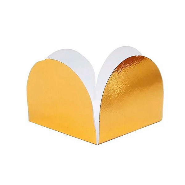 Forminha para Doces 4 Pétalas - Dourada Metalizada - 3,3x2,5cm - 50 unidades - NC TOYS - Rizzo