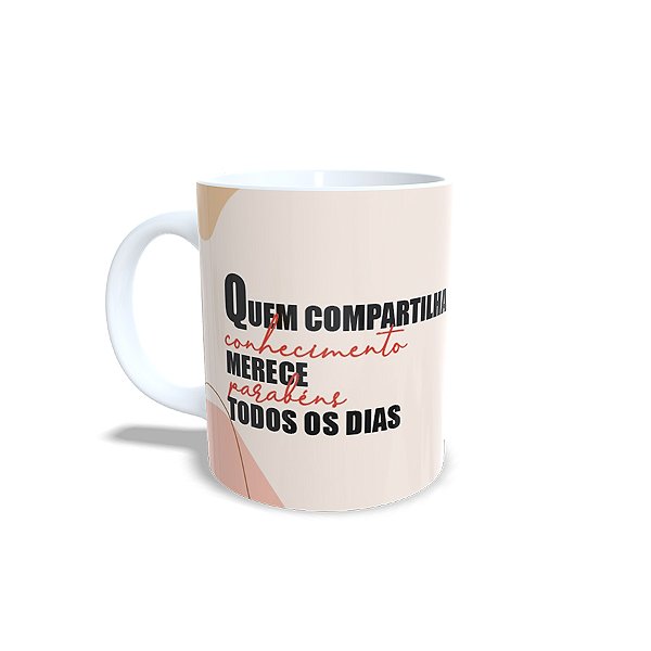 Caneca de Porcelana Personalizado - Compartilhando Conhecimento - 1 unidade - Rizzo