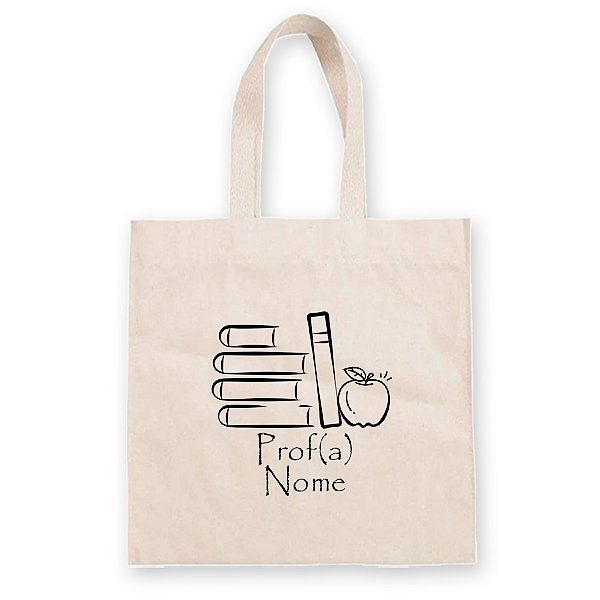 Sacola de Algodão Cru Personalizado Professores - 30x40cm - 1 unidade - Rizzo