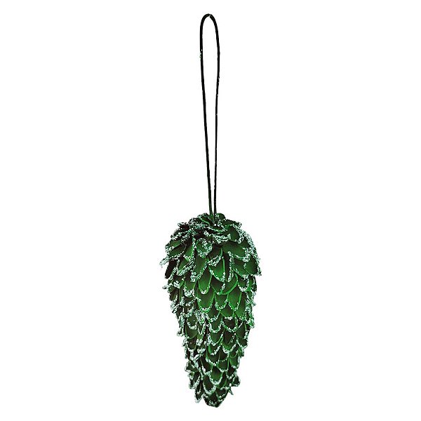Enfeite de Pendurar - Pinha Verde Glitter - 14x6cm - 1 unidade - Cromus - Rizzo