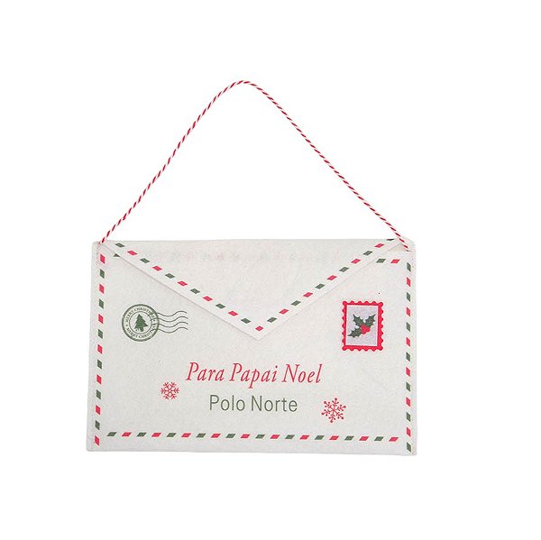 Envelope em Feltro de Natal - Branco - 25x16cm - 1 unidade - Cromus - Rizzo