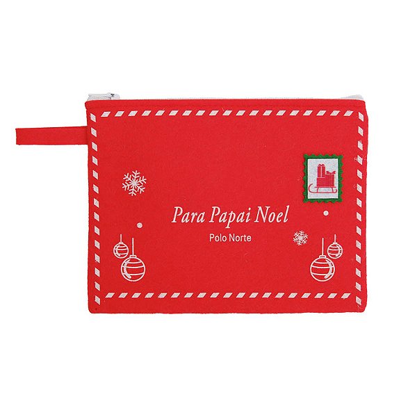 Bolsinha em Feltro de Natal - Vermelho - 17x13cm - 1 unidade - Cromus - Rizzo