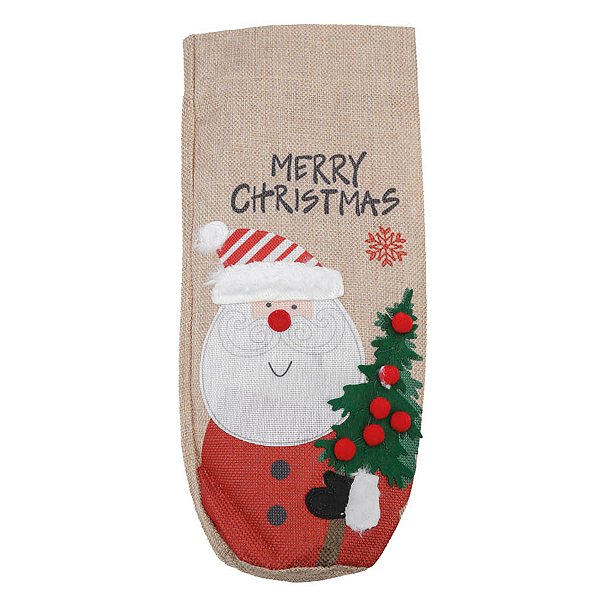 Saco Decorativo de Natal para Garrafa - Papai Noel - 33cm - 1 unidade - Cromus - Rizzo