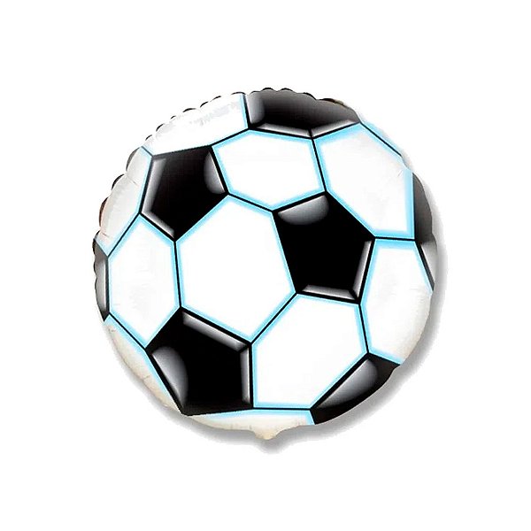 Balão de Festa Metalizado 20" 50cm - Bola de Futebol  - 1 unidade - Rizzo