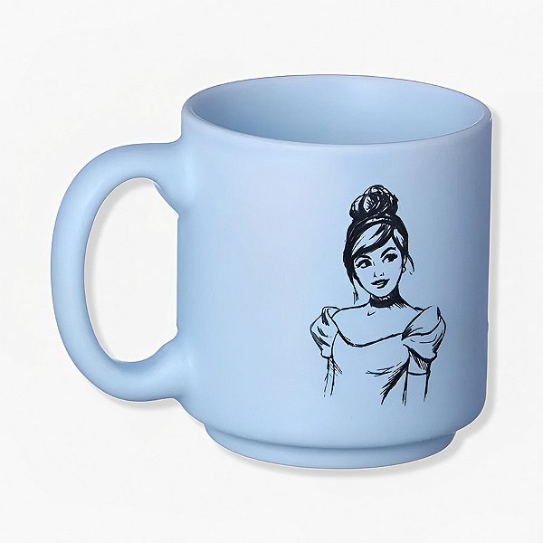 Mini Caneca de Cerâmica Tina - Cinderela - 100ml - 1 unidade - Zona Criativa - Rizzo