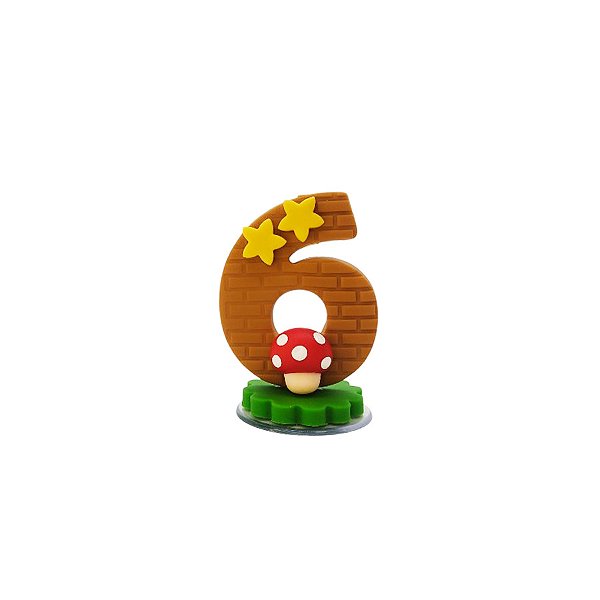 Vela de Biscuit - Super Jogos - N° 6 - 1 unidade - Rizzo