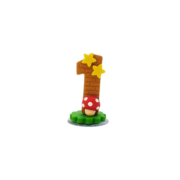 Vela de Biscuit - Super Jogos - N° 1 - 1 unidade - Rizzo