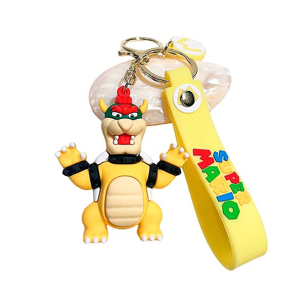 Chaveiro com Alça Amarela - Bowser - 7cm - 1 unidade - Rizzo