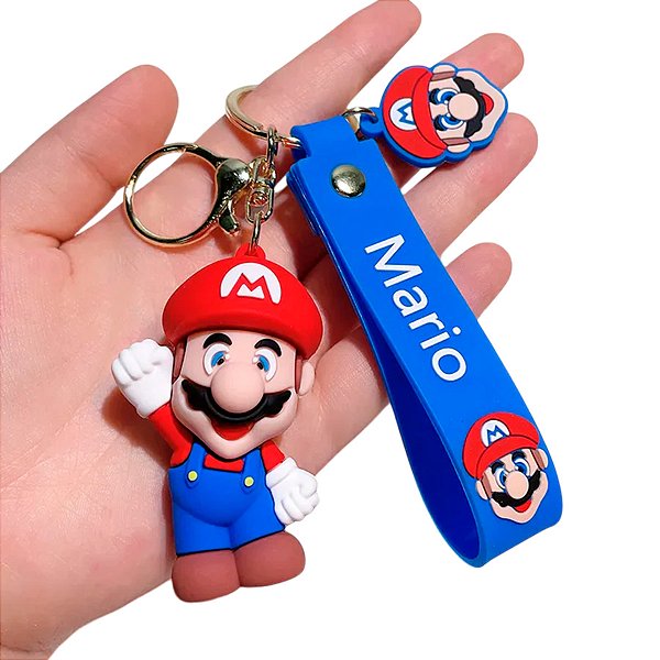Chaveiro com Alça Azul - Mario - 7cm - 1 unidade - Rizzo