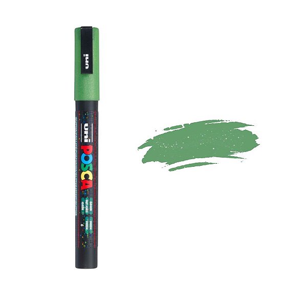 Caneta Posca PC-3ML 0.9-1.3mm - Verde Com Glitter   - 1 unidade - Posca - Rizzo