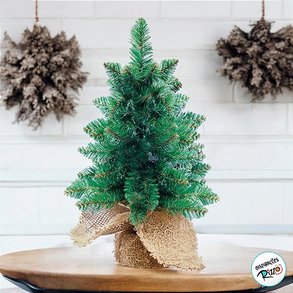 Mini Pinheiro de Natal com Base Juta - 60cm - 1 unidade - Cromus - Rizzo