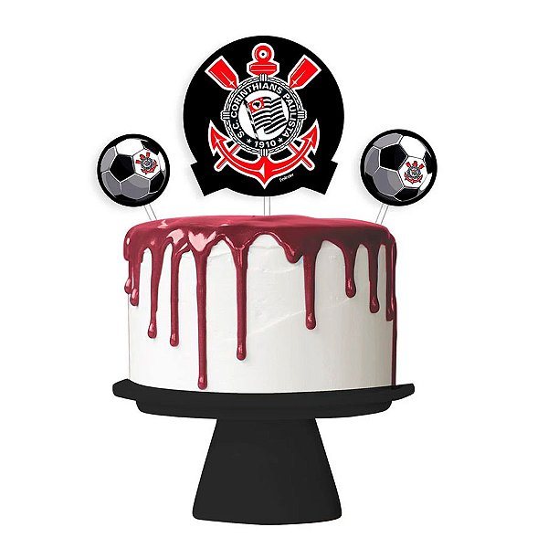 Topo de Bolo - Corinthians - 3 unidades - Festcolor - Rizzo