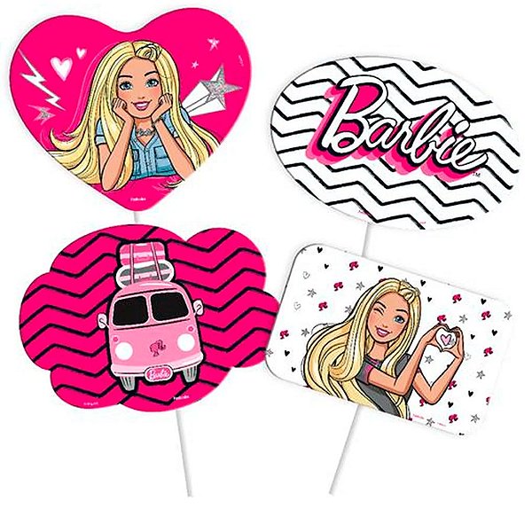 Plaquinha Divertida - Barbie - 4 unidades - Festcolor - Rizzo