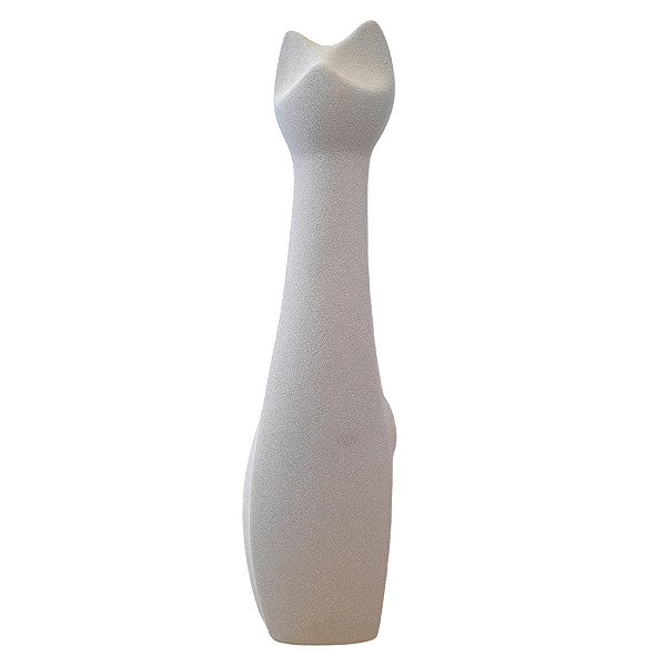 Escultura Gato de Cerâmica G Cinza - 31x7x9cm - 1 unidade - Rizzo