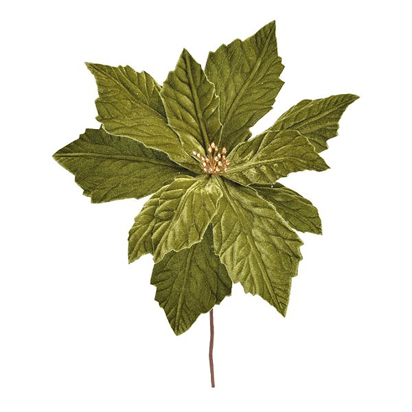 Poinsétia Decorativa - Verde - 30cm - 1 unidade - Cromus - Rizzo