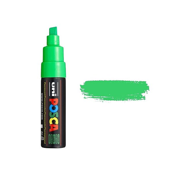 Caneta Posca PC-8K 8.0mm - Verde Fluorescente - 1 unidade - Posca - Rizzo