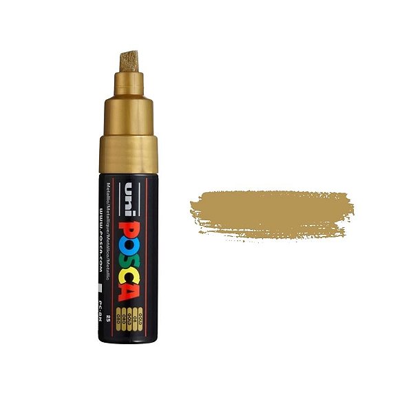 Caneta Posca PC-8K 8.0mm - Ouro - 1 unidade - Posca - Rizzo
