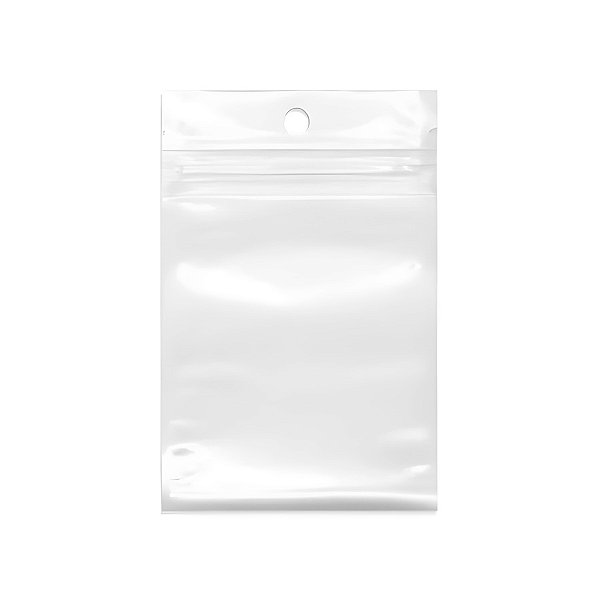 Saco Zip com Furo Fundo Branco - 16x24cm  - 100 unidades - Rizzo
