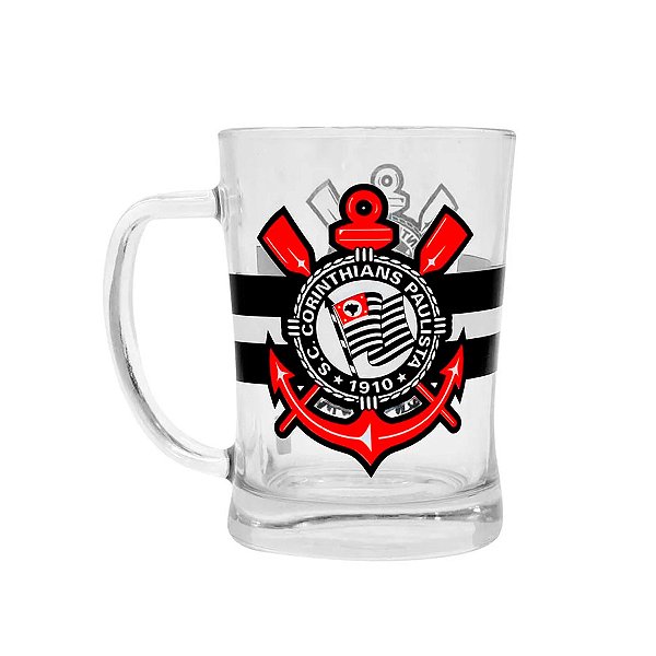 Caneca de Vidro Chopp - Corinthians - 660ml - 1 unidade - Rizzo