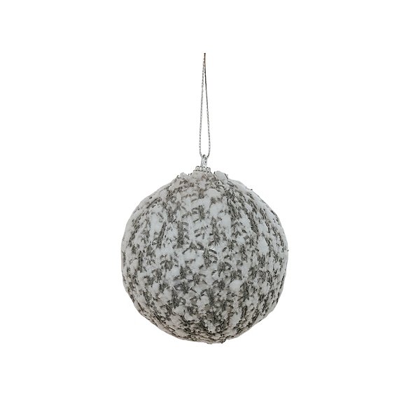 Bola de Natal - Detalhe em Tecido - 8cm - 3 unidades - Rizzo