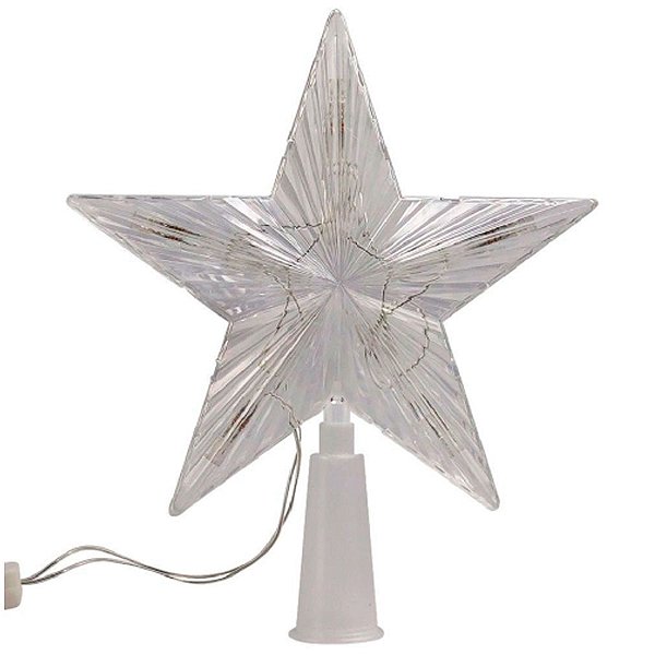 Topo de Árvore de Natal Estrela Led Colorido - 21x19cm - 1 unidade - Rizzo