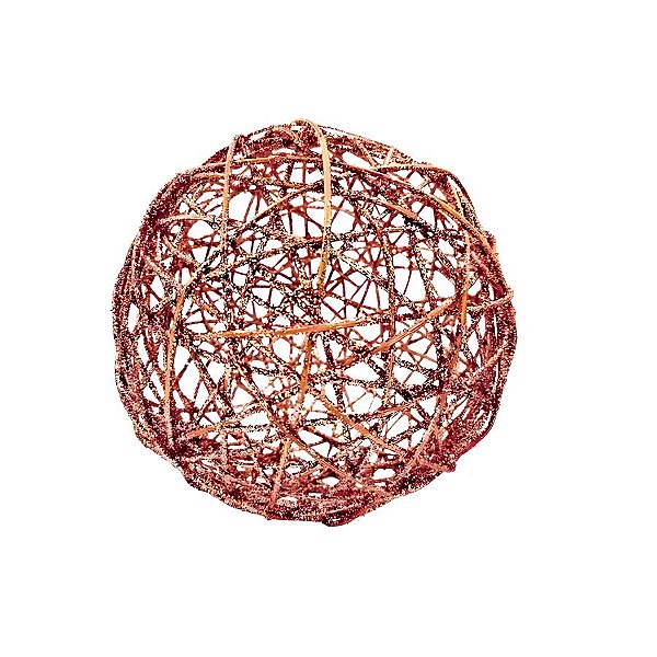 Bola de Natal Aramada - Rosa Gold - 19cm - 1 unidade - Cromus - Rizzo