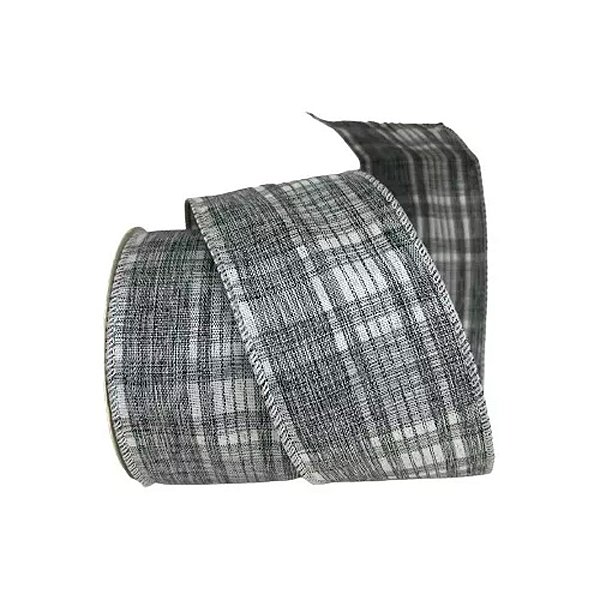 Fita Decorativa Aramada - Cinza - 6,3cm x 9,14m - 1 unidade - Rizzo - Rizzo