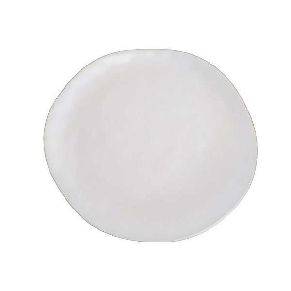 Prato Cerâmica Premium Raso - Branco Mate 25,5cm - 1 unidade - Rizzo