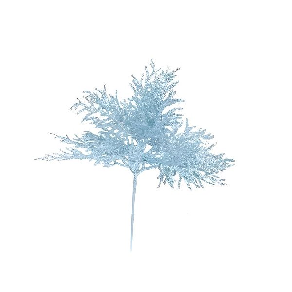 Galho Decorativo Com Glitter - Azul Claro - 65cm - 1 unidade - Cromus - Rizzo