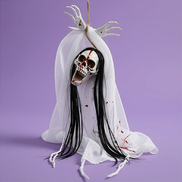 Enfeite Decorativo Halloween - Caveira Lauren - 90cm - 1 unidade - Cromus - Rizzo