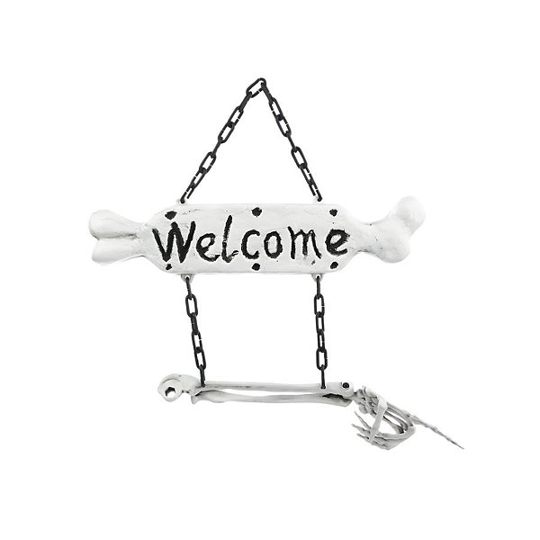Enfeite para Porta Halloween - Placa "Welcome" - 36cm - 1 unidade - Cromus - Rizzo