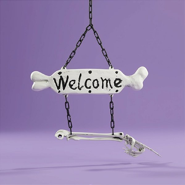 Enfeite para Porta Halloween - Placa "Welcome" - 36cm - 1 unidade - Cromus - Rizzo