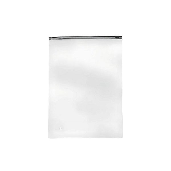 Saco Trilho Transparente Com o Zip Preto - 35x45cm - 50 unidades - Rizzo
