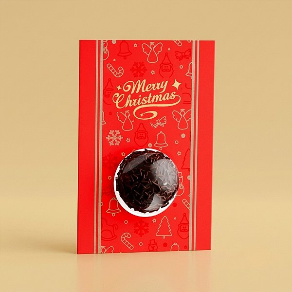 Cartão com Blister para 1 Doce - Natal Clássico - 10x3,5x15cm - Ref 5129 - 12 unidades - Ideia Embalagens - Rizzo